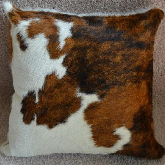 Tricolor Genuine Cowhide Pillow Cover