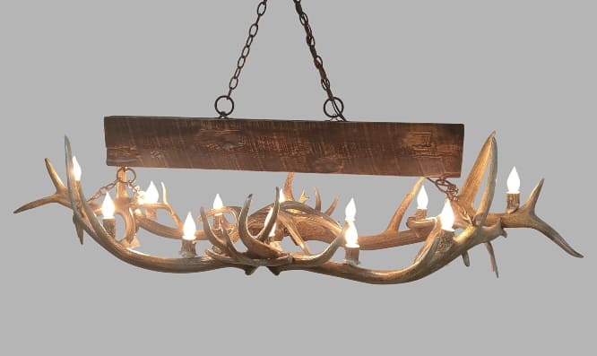 Rustic Deer Antler Lamp Chandelier