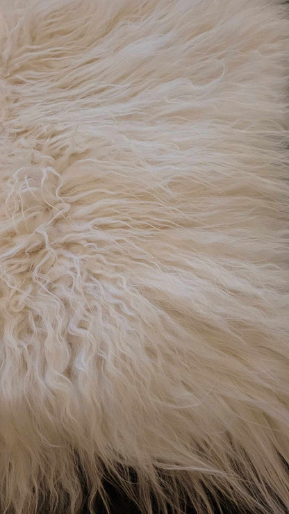 White Icelandic Sheepskin Curly