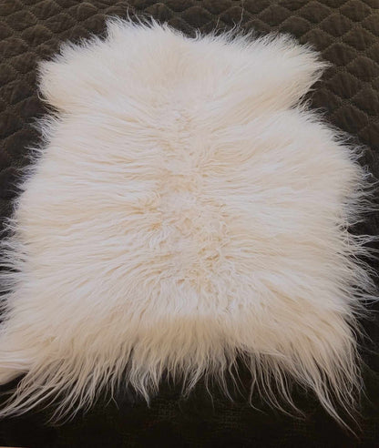 White Icelandic Sheepskin Curly