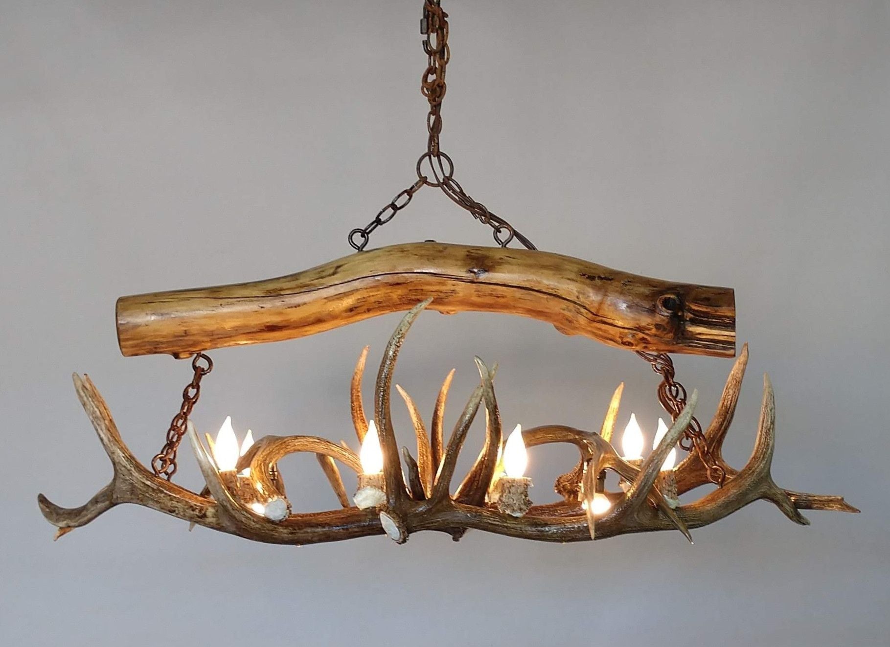 Rustic Deer Antler Lamp Chandelier